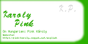 karoly pink business card